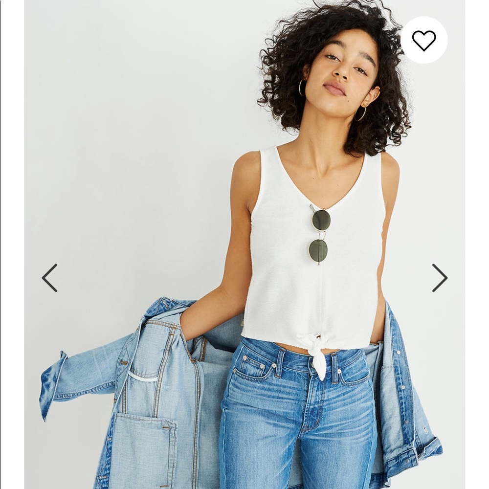 Textured White Tank Top